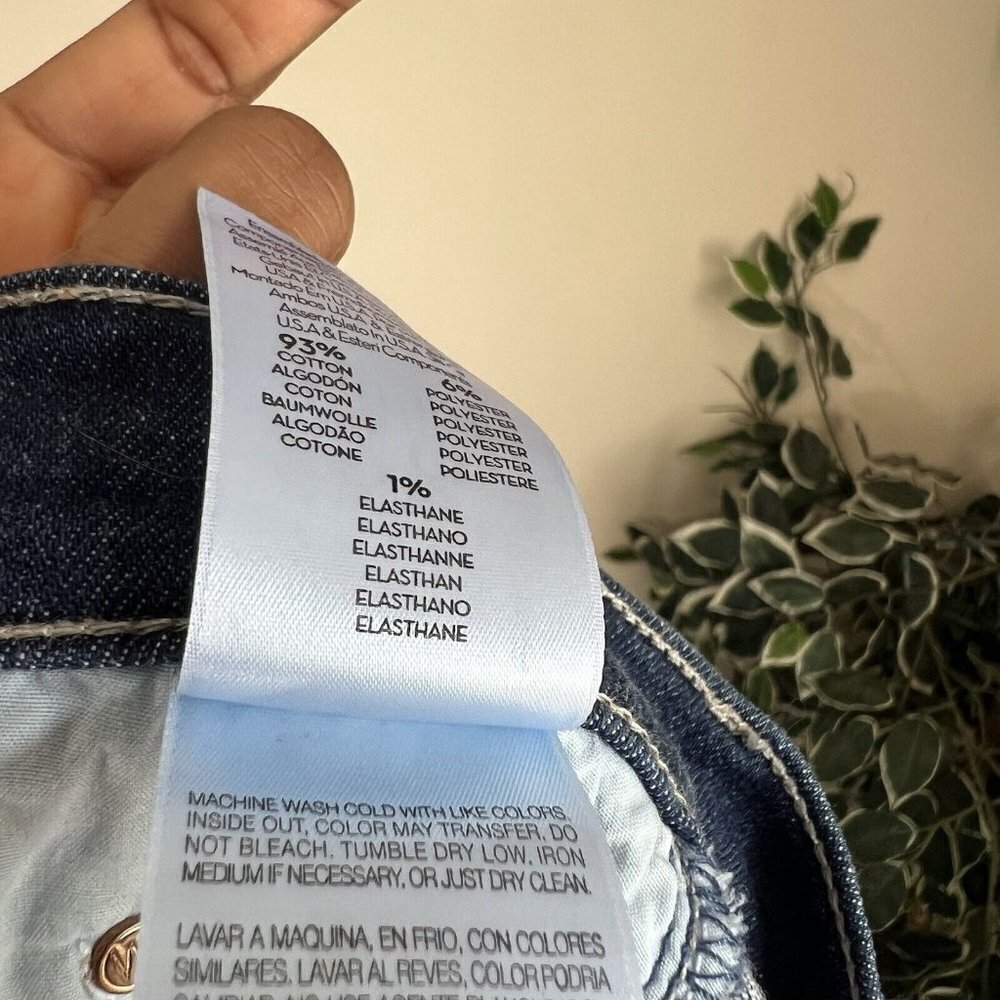 Mother Insider Step Crop Fray Jeans in Speed Racer Blue Red Side Stripe Size 26 - Picture 9 of 10